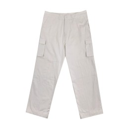 Order white solid color multi-pocket diagonal pants with elastic buttons at the top of the pants Slant pants design company H274 Order white solid color multi-pocket diagonal pants with elastic buttons at the top of the pants Slant pants design company H274